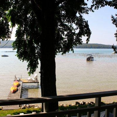 view of Glen Lake from balcony